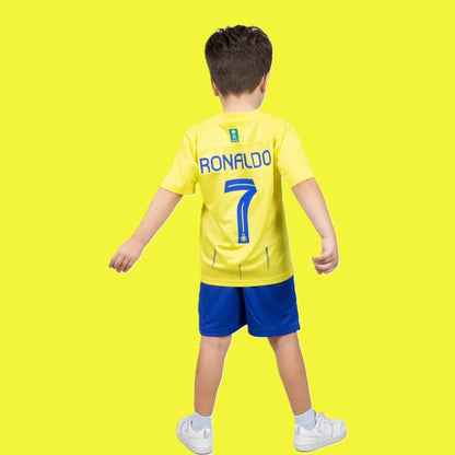 Al-Nassr Kids Official Home Kit (Shirt + Shorts) 23/24