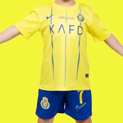 Al-Nassr Kids Official Home Kit (Shirt + Shorts) 23/24