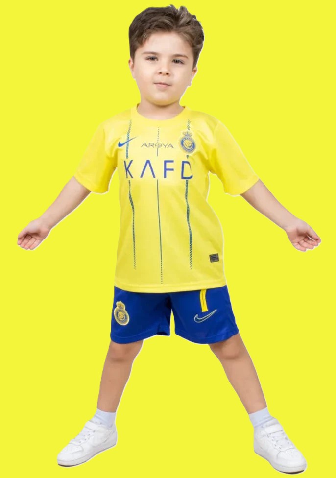 Al-Nassr Kids Official Home Kit (Shirt + Shorts) 23/24