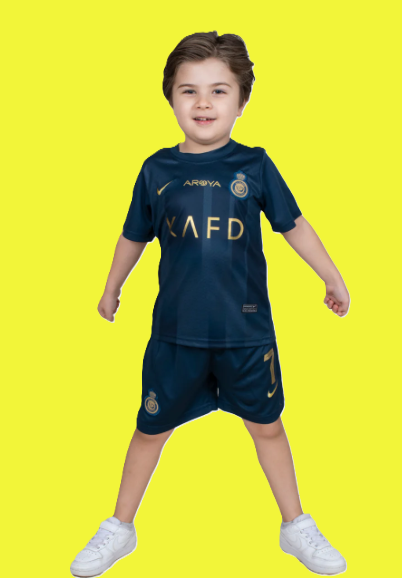 Al-Nassr Kids Official Away Kit (Shirt + Shorts) 23/24